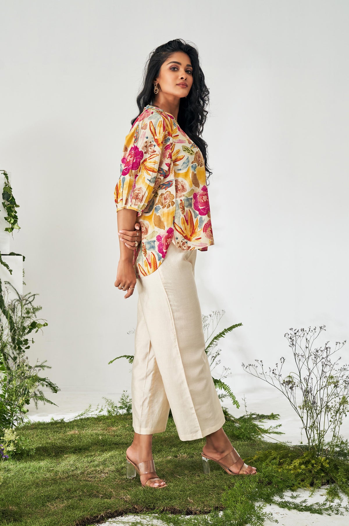 Multicolour Floral Print Top and Pant Co-ord Set