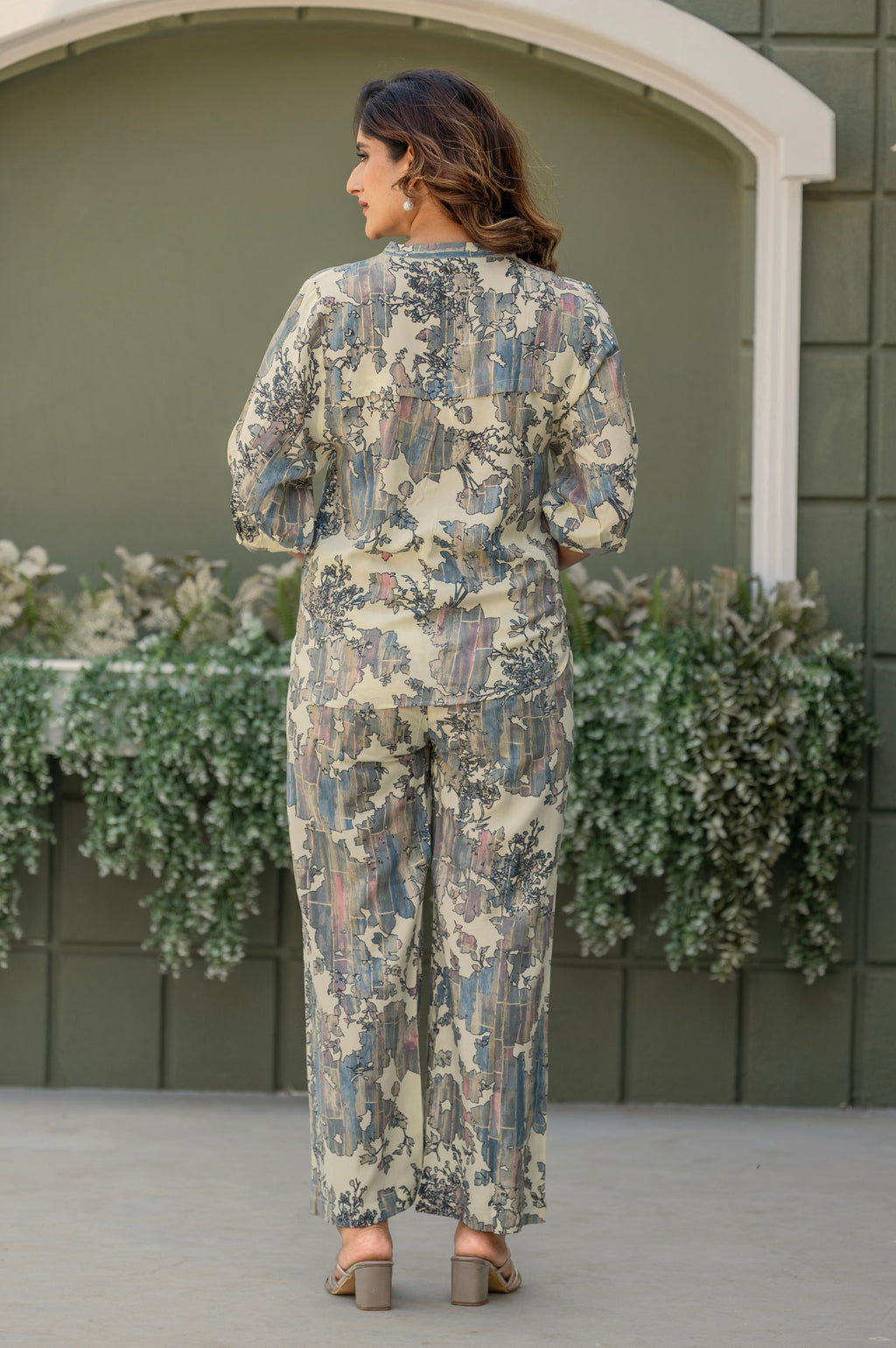 Multicolour Viscose Reyon Printed Top and Pant Co-ord Set