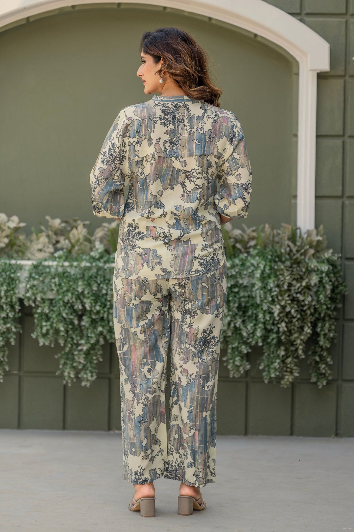 Multicolour Viscose Reyon Printed Top and Pant Co-ord Set