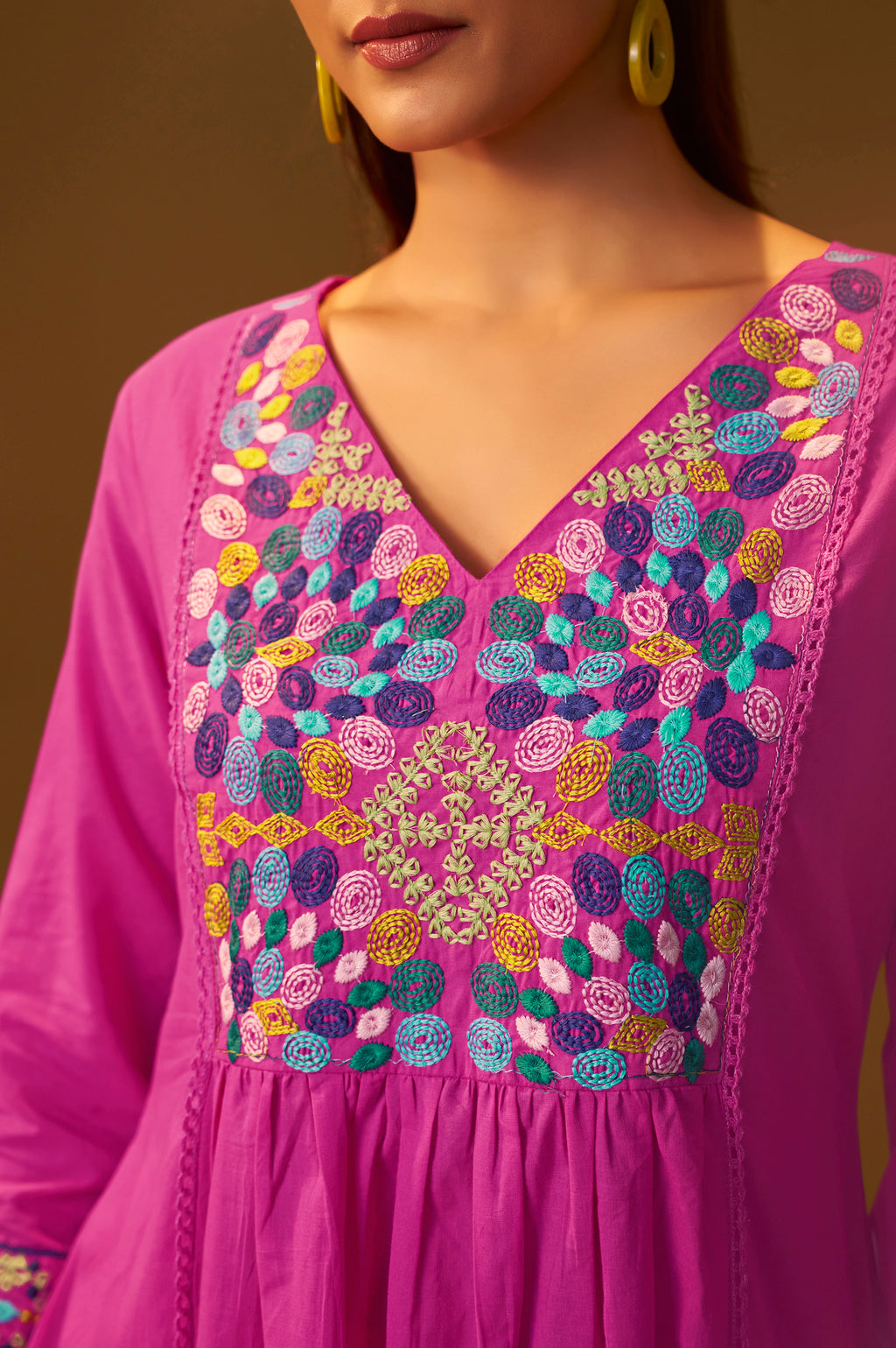 Women's Light Pink Pure Cotton Embroidered Kurta Set with Dupatta