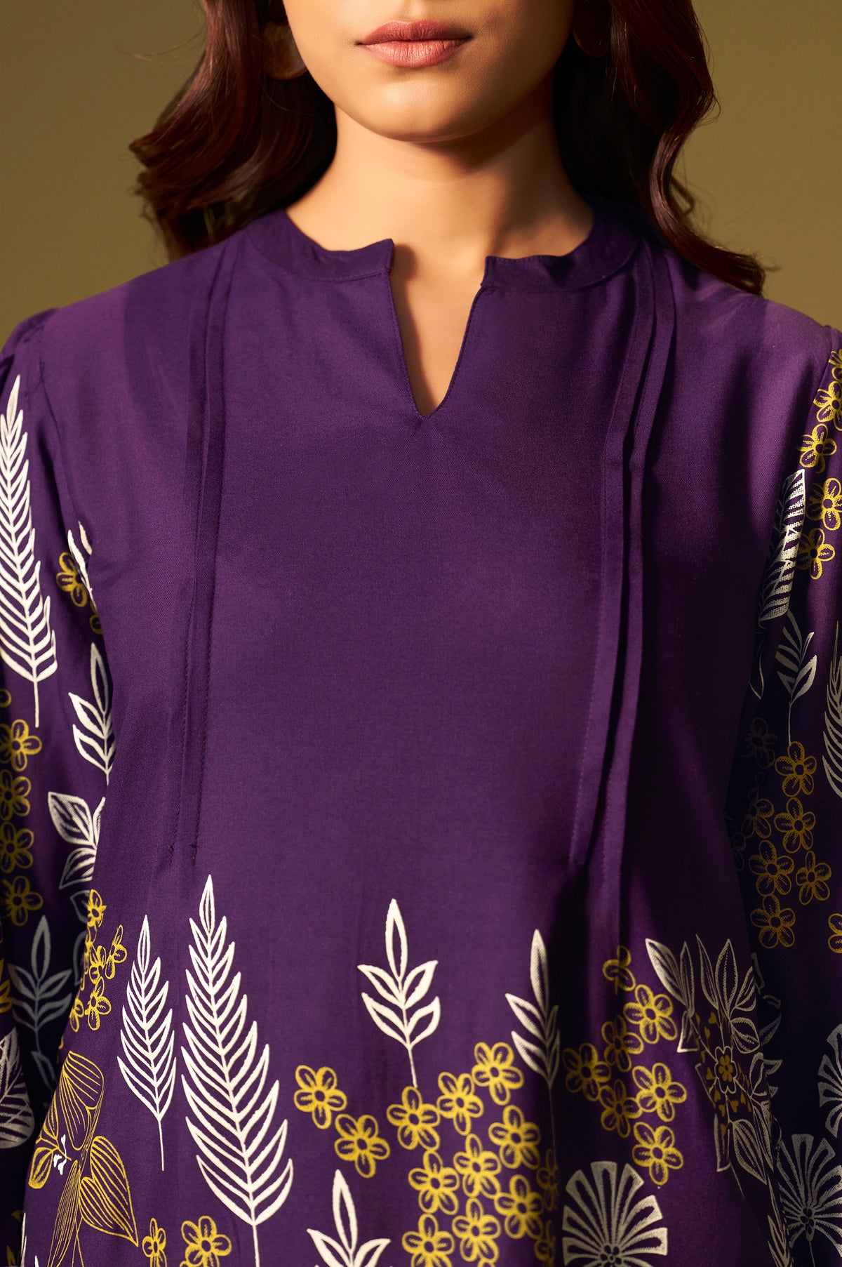 Purple Rayon Floral Printed Co-Ord Set For Women