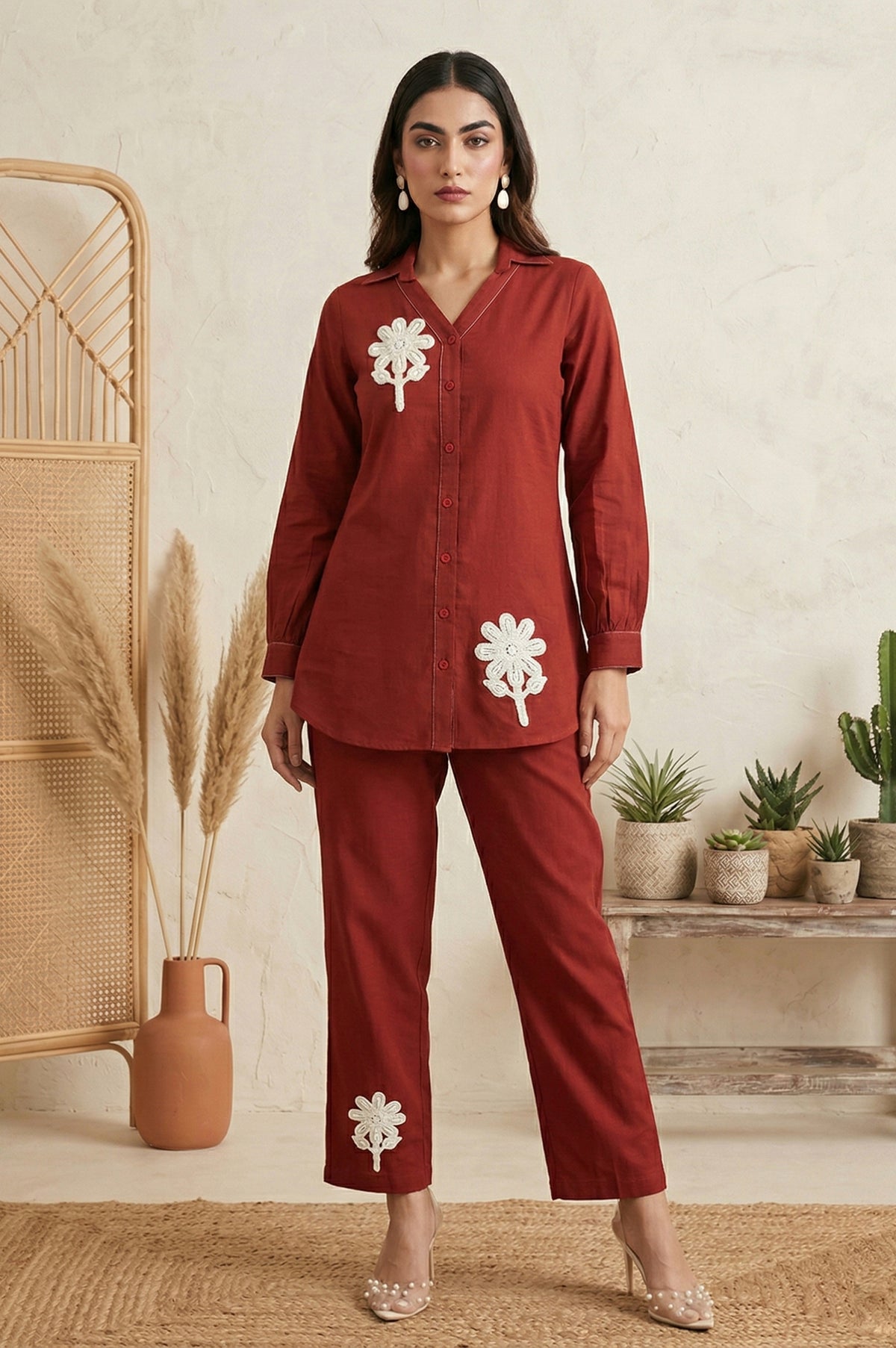 Pure Cotton Embroidered Co-Ord Set