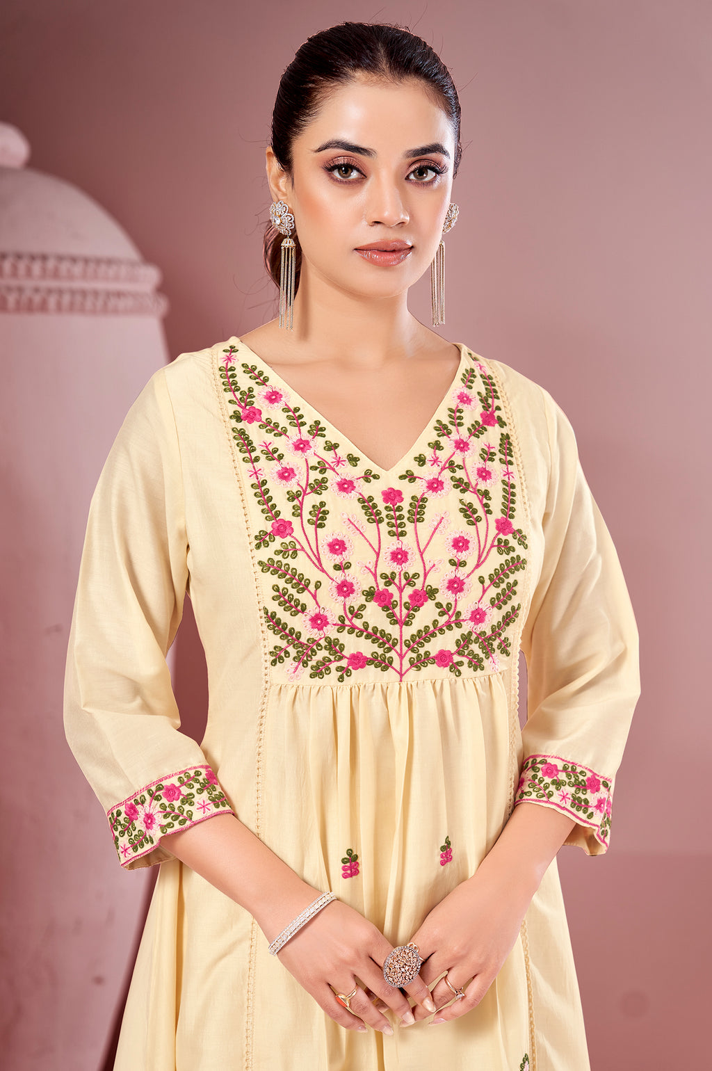 White Pure Cotton Embroidered Kurta Set with Dupatta