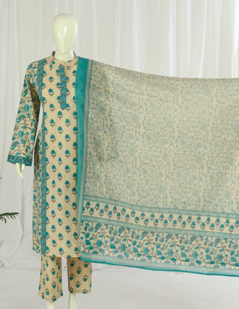 Premium 60-60 Cotton Panel Style Kurti Pant Dupatta
