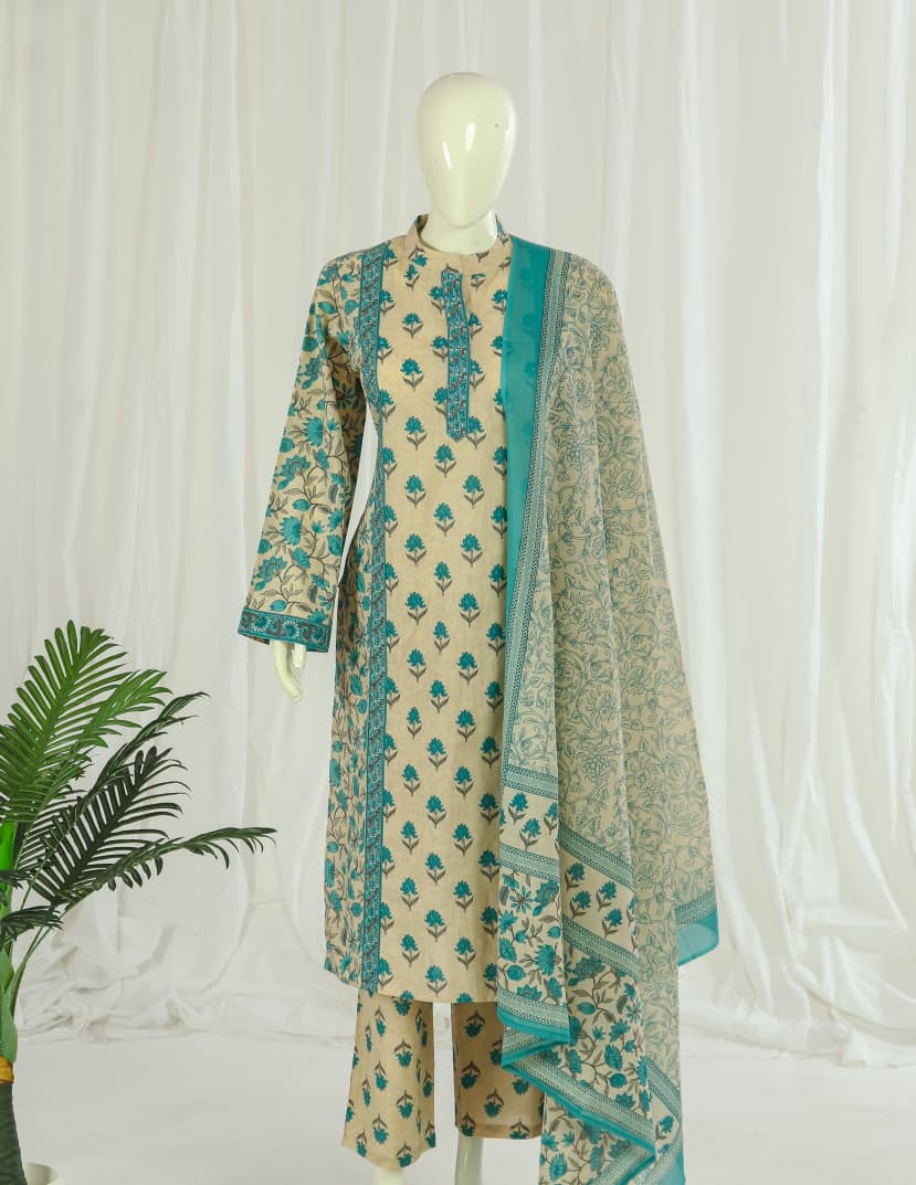 Premium 60-60 Cotton Panel Style Kurti Pant Dupatta