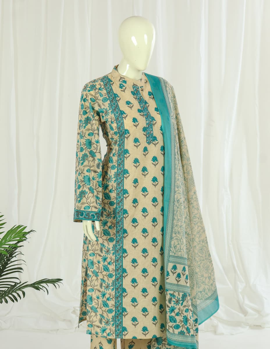 Premium 60-60 Cotton Panel Style Kurti Pant Dupatta