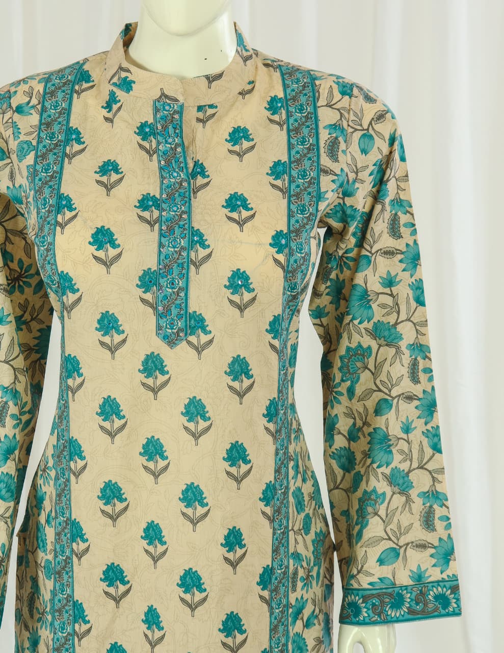 Premium 60-60 Cotton Panel Style Kurti Pant Dupatta