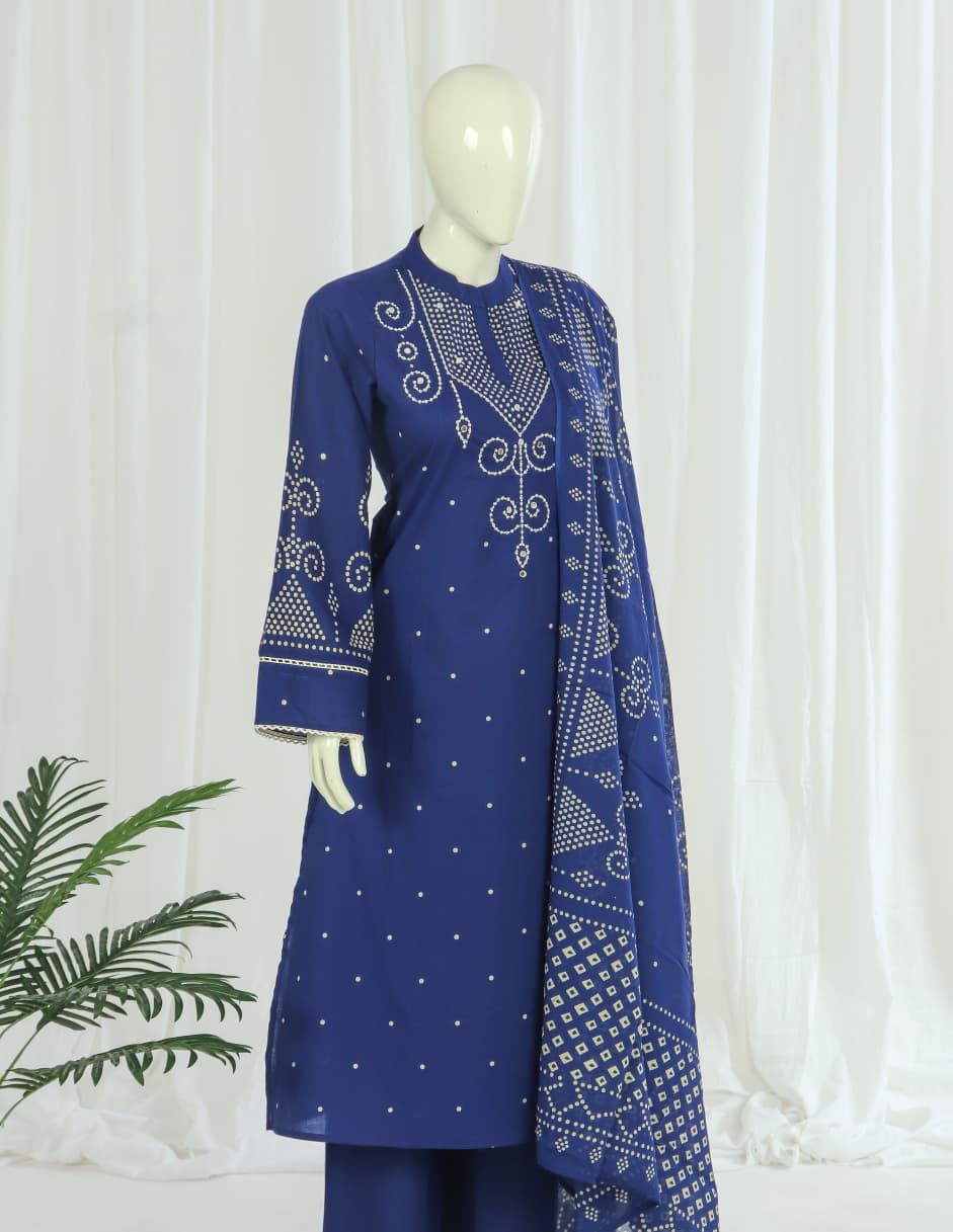 *Teej Special Bandhej* A-line Side Slits Kurti Pant Dupatta  Pakistani Style Full Sleeves