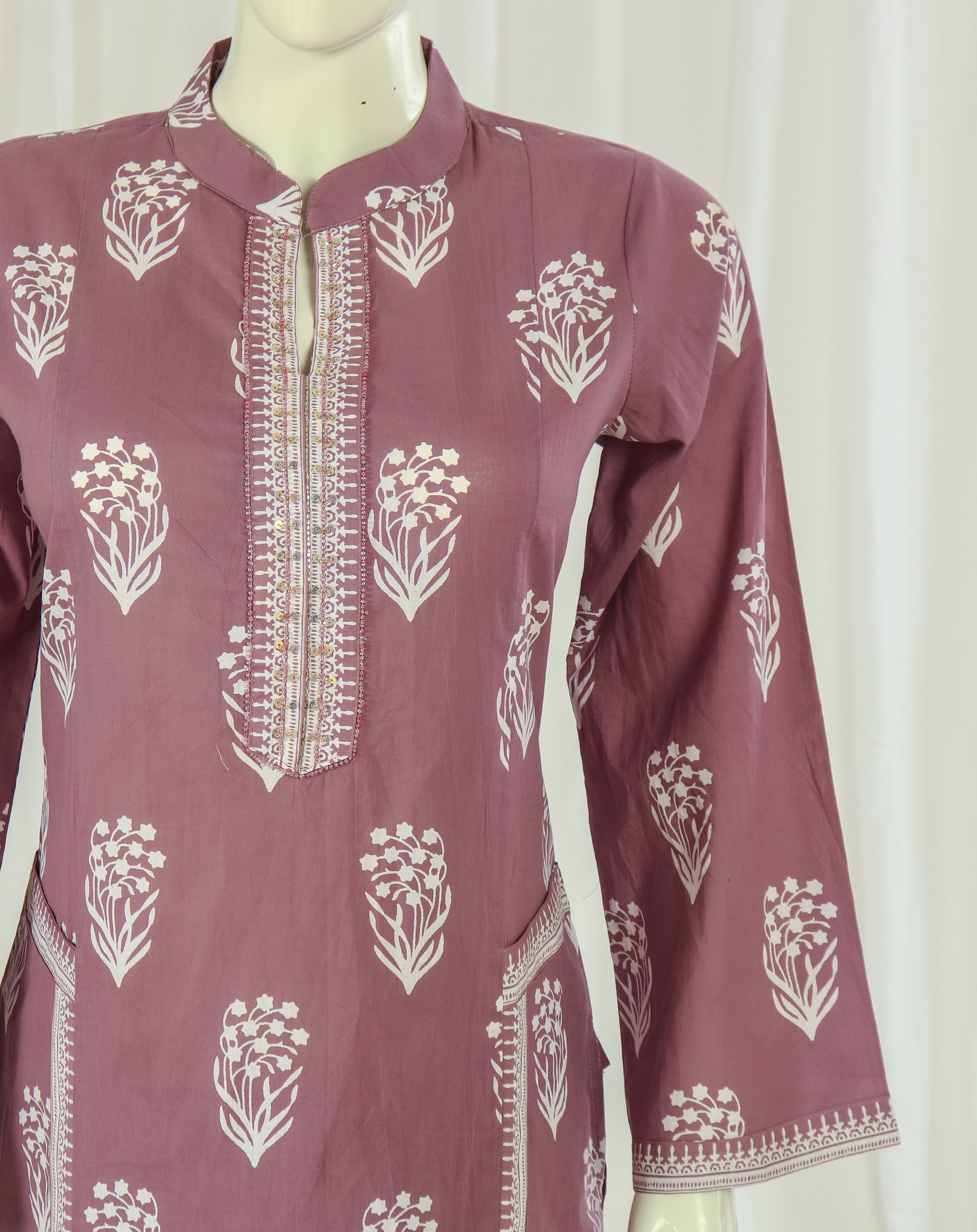 Premium 60-60 Cotton Pocket Style Kurti Palazzo Dupatta