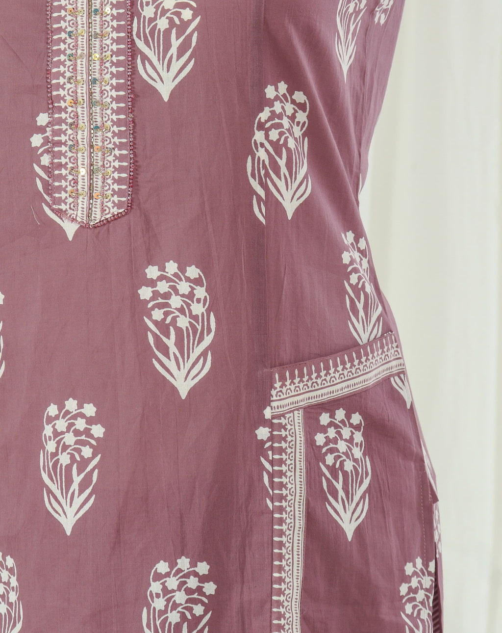 Premium 60-60 Cotton Pocket Style Kurti Palazzo Dupatta
