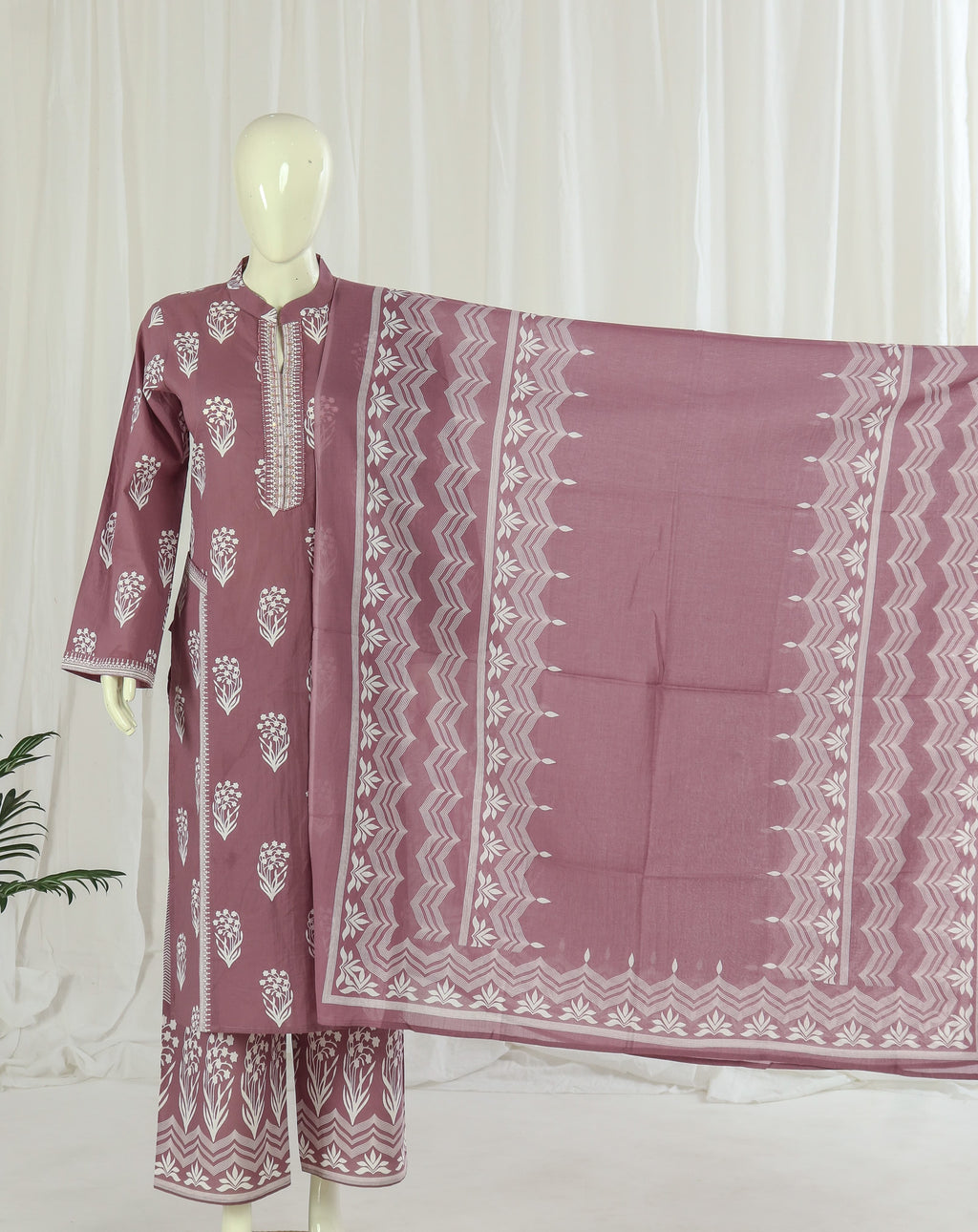 Premium 60-60 Cotton Pocket Style Kurti Palazzo Dupatta