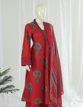 Premium 60-60 Cotton A-line Anarkali Kurti Palazzo Dupatta