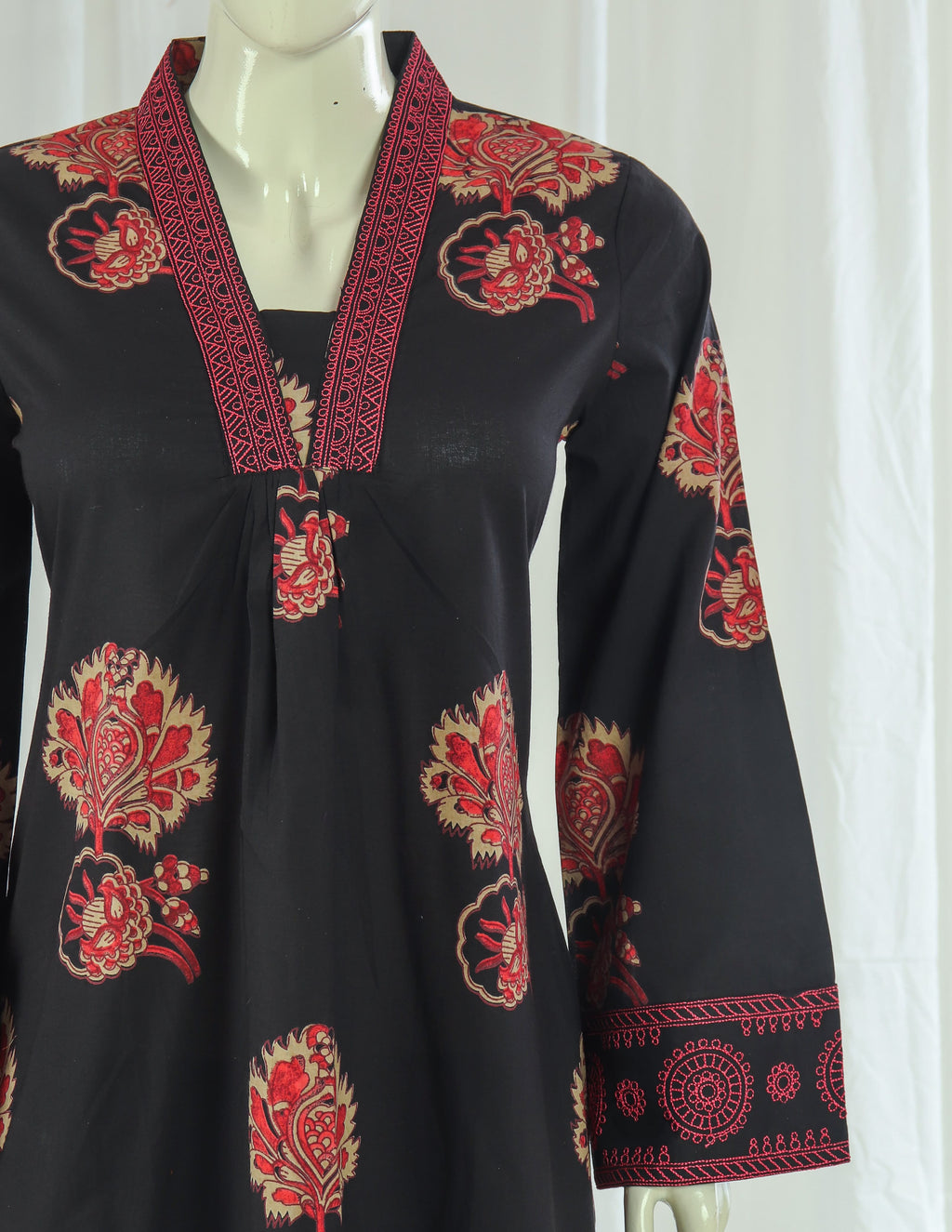 Premium 60-60 Cotton A-line Anarkali Kurti Palazzo Dupatta