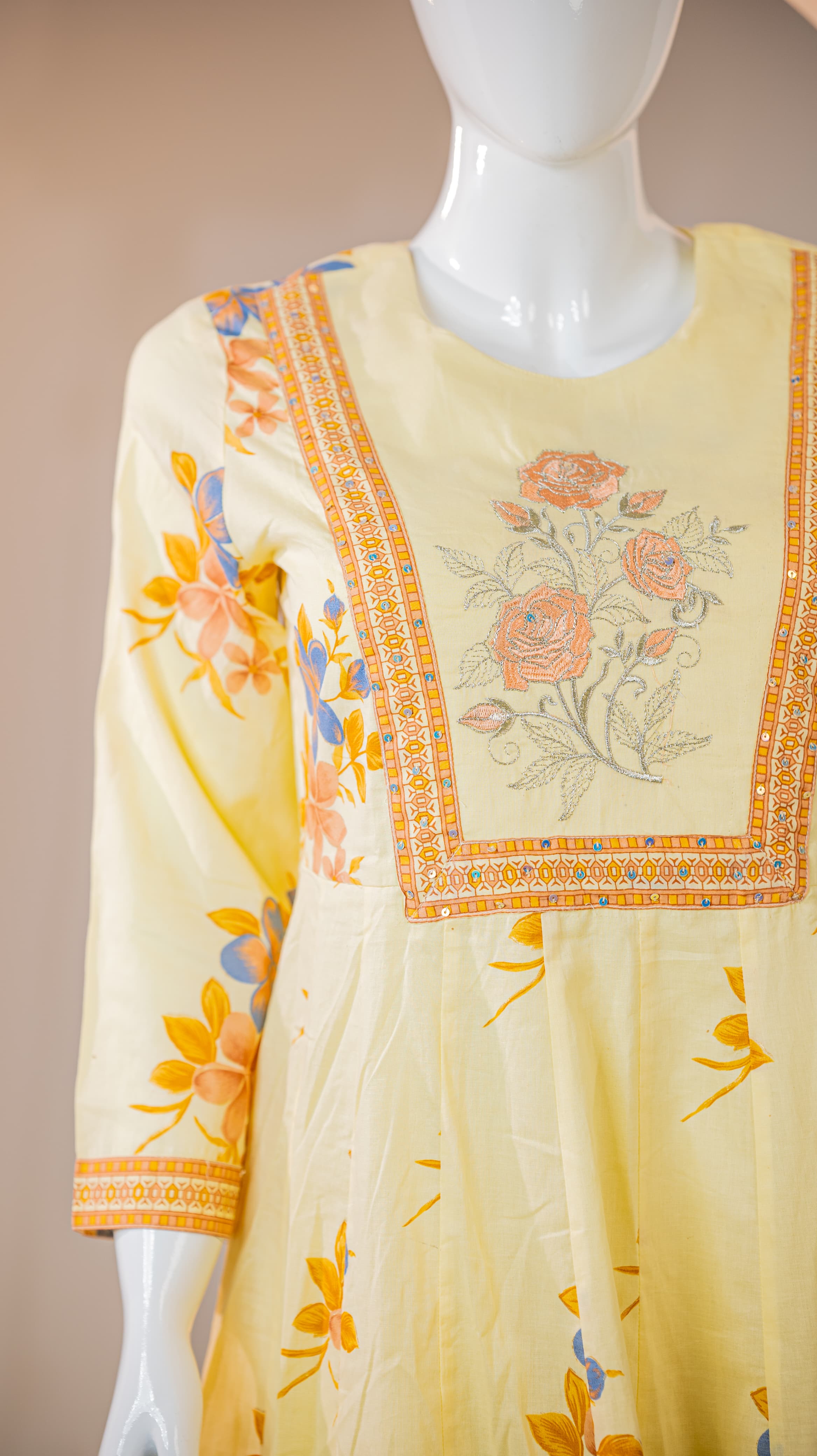 Cotton Anarkali Kurti Pant Dupatta With Lining